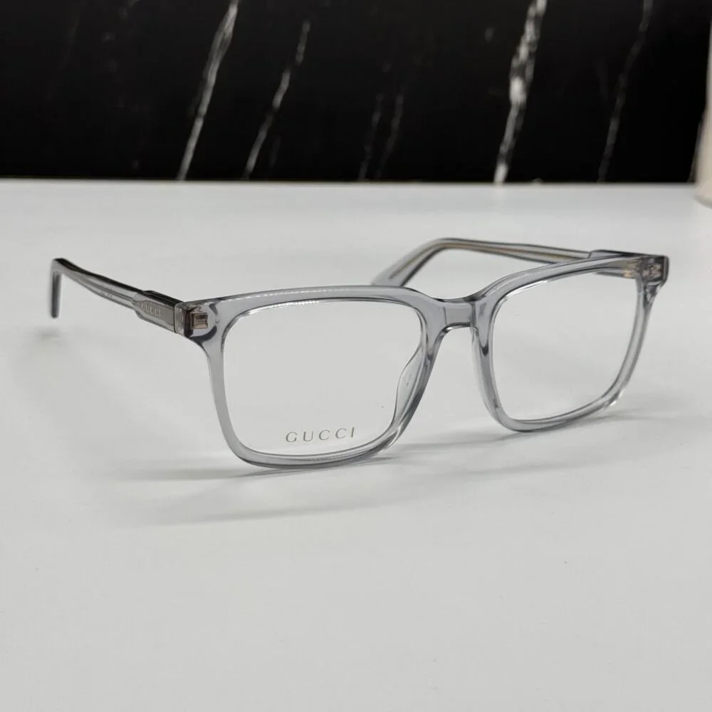 NEW GG1120O 005 GUCCI TRANSPARENT LIGHT BLUE MEN GUCCI EYEGLASSES